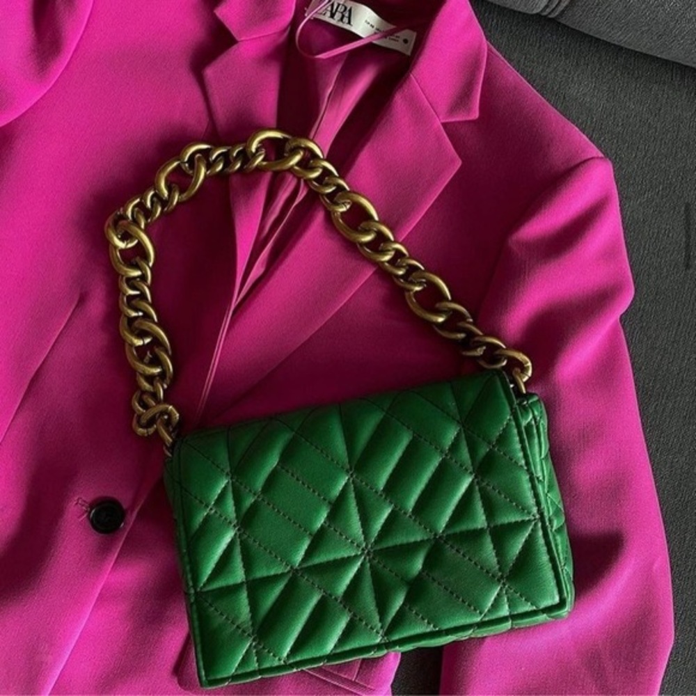 Zara Quitted chain strap shoulder bag